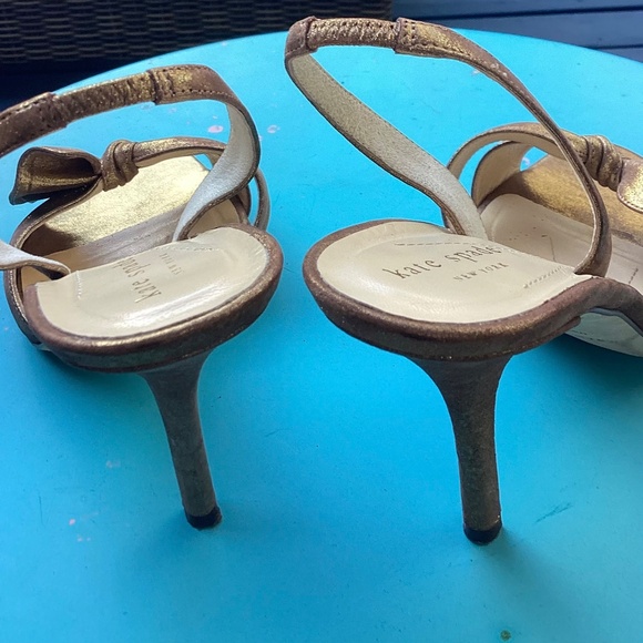 KATE SPADE GOLD 4INCH SLING BACK SANDAL - Picture 5 of 15